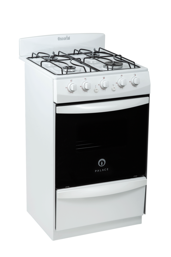 Cocina Escorial Palace Cristal a gas natural 4 hornallas blanca 220V puerta con visor 50L - Imagen 3