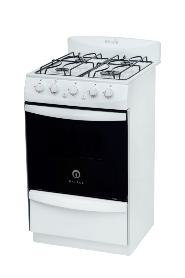 Cocina Escorial Palace Cristal a gas natural 4 hornallas blanca 220V puerta con visor 50L - Imagen 4