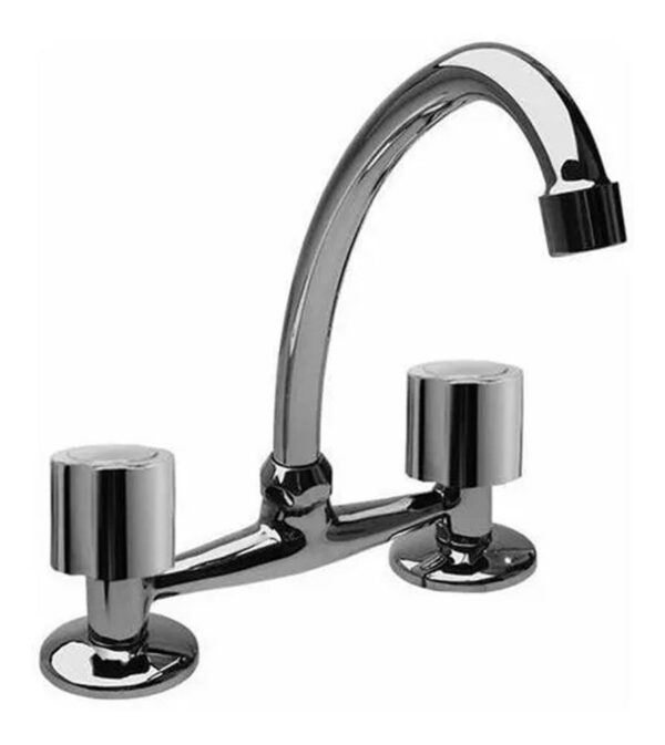 Grifo De Cocina Doble Comando Hydros Viva 10612 Cromado